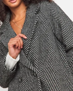Double Breasted Herringbone Coat