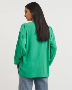 Dropped Shoulder Crinkle Blouse