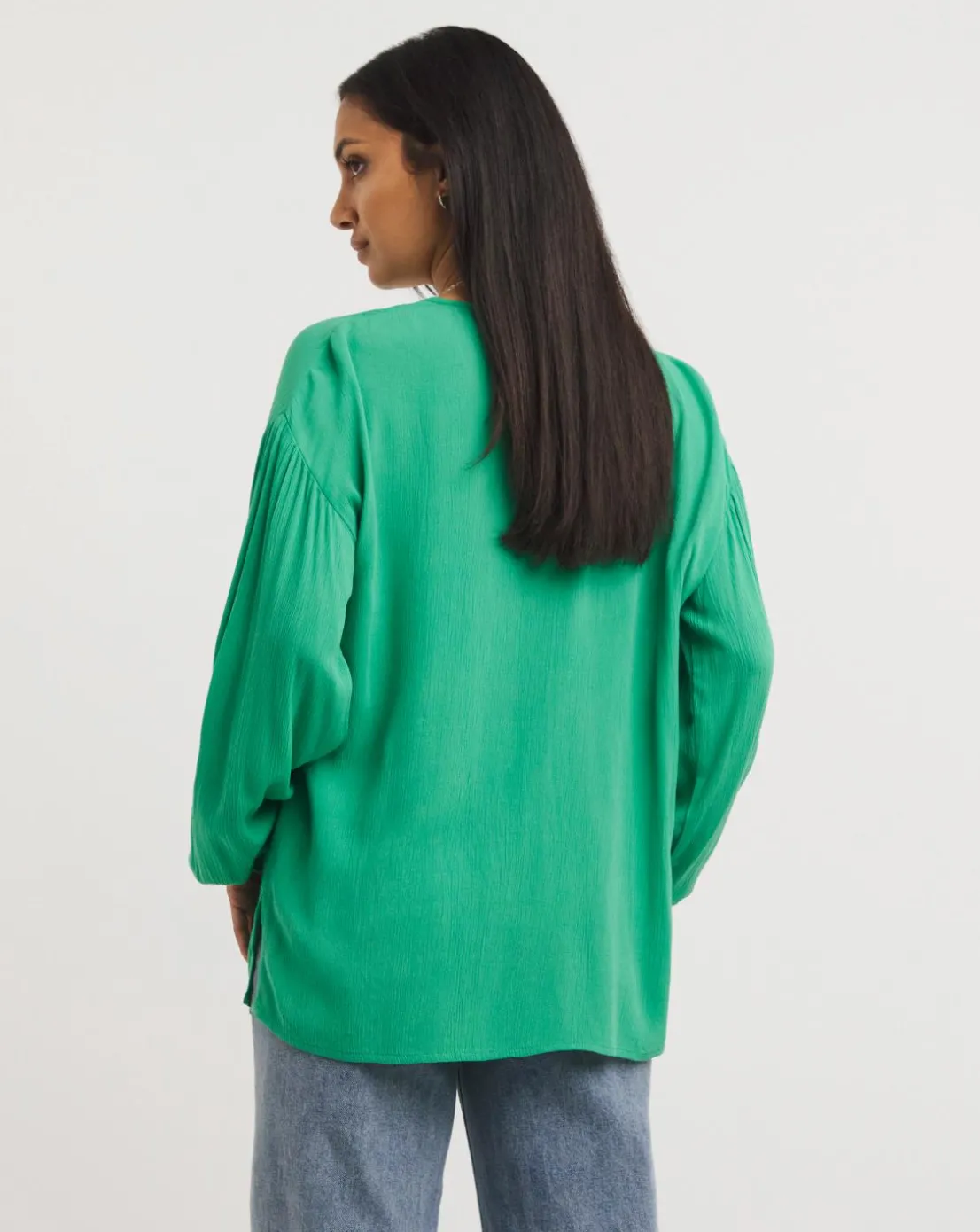 Dropped Shoulder Crinkle Blouse