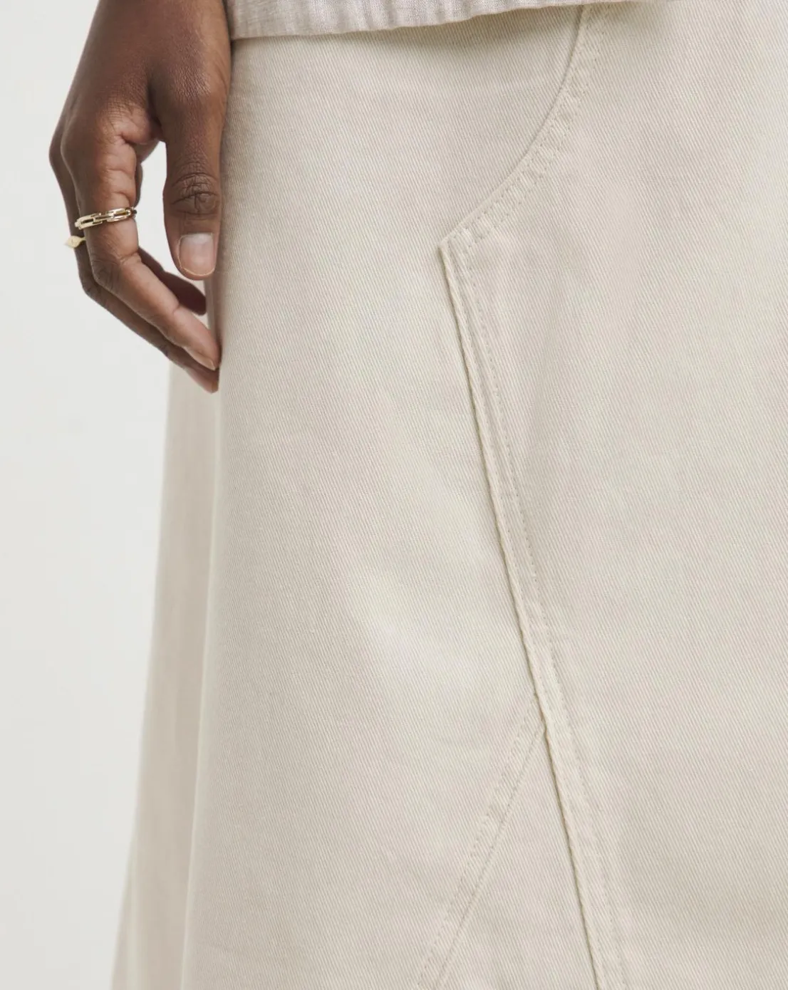 Ecru A Line Maxi Skirt