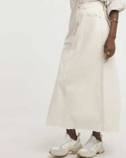 Ecru A Line Maxi Skirt