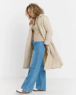 Ecru Padded Robe Coat