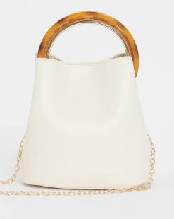 Ecru Ring Detail Grab Bag