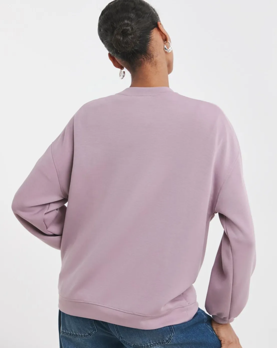 Elderberry Crew Neck Seam Detail Pocket Sweatshirt