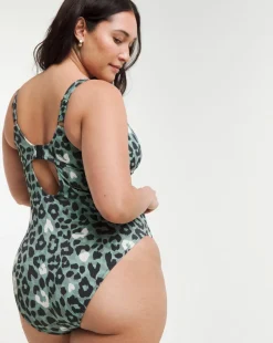 Elomi Jungle Bay Non Wired Plunge Swimsuit Olive