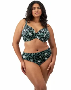 Elomi Jungle Bay Plunge Wired Bikini Top Olive