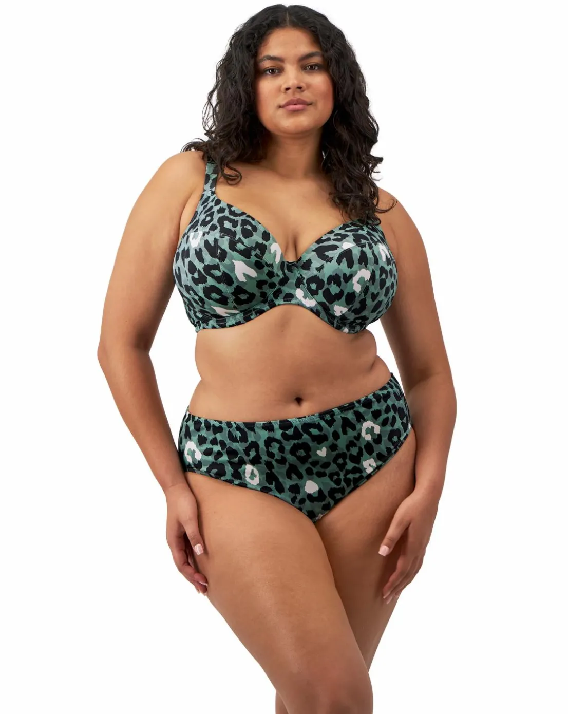 Elomi Jungle Bay Plunge Wired Bikini Top Olive