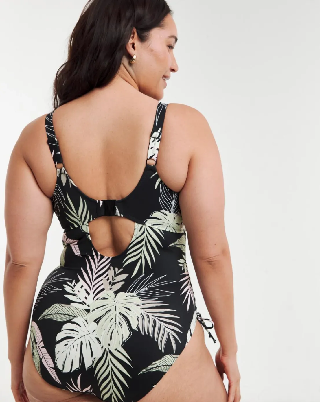 Elomi Tropical Retreat Non Wired Plunge Swimsuit Black