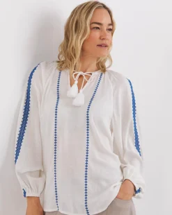 Embroidered Long Sleeve Blouse