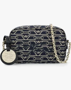 Emporio Armani Canvas Jacquard Navy Denim Camera Bag