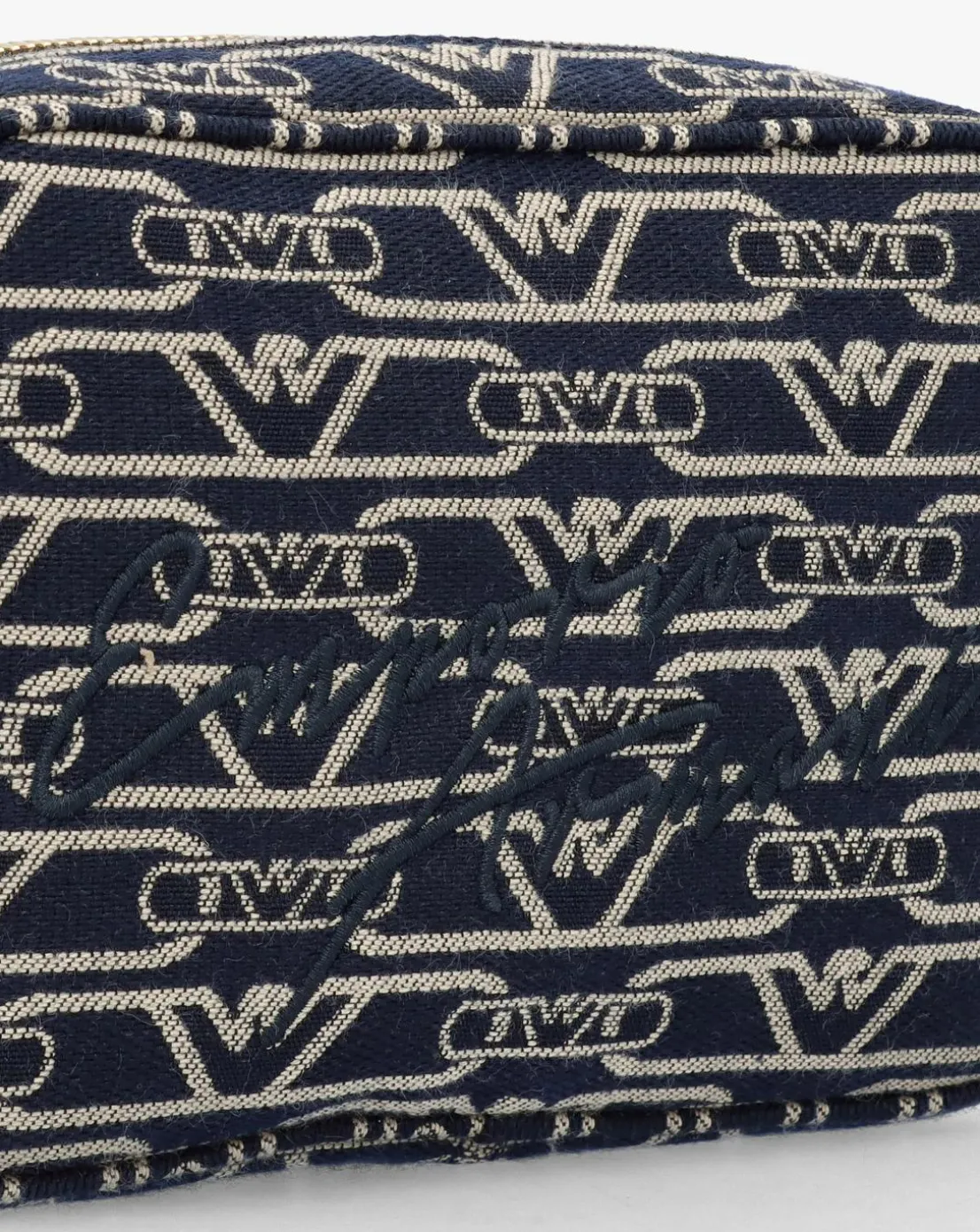 Emporio Armani Canvas Jacquard Navy Denim Camera Bag
