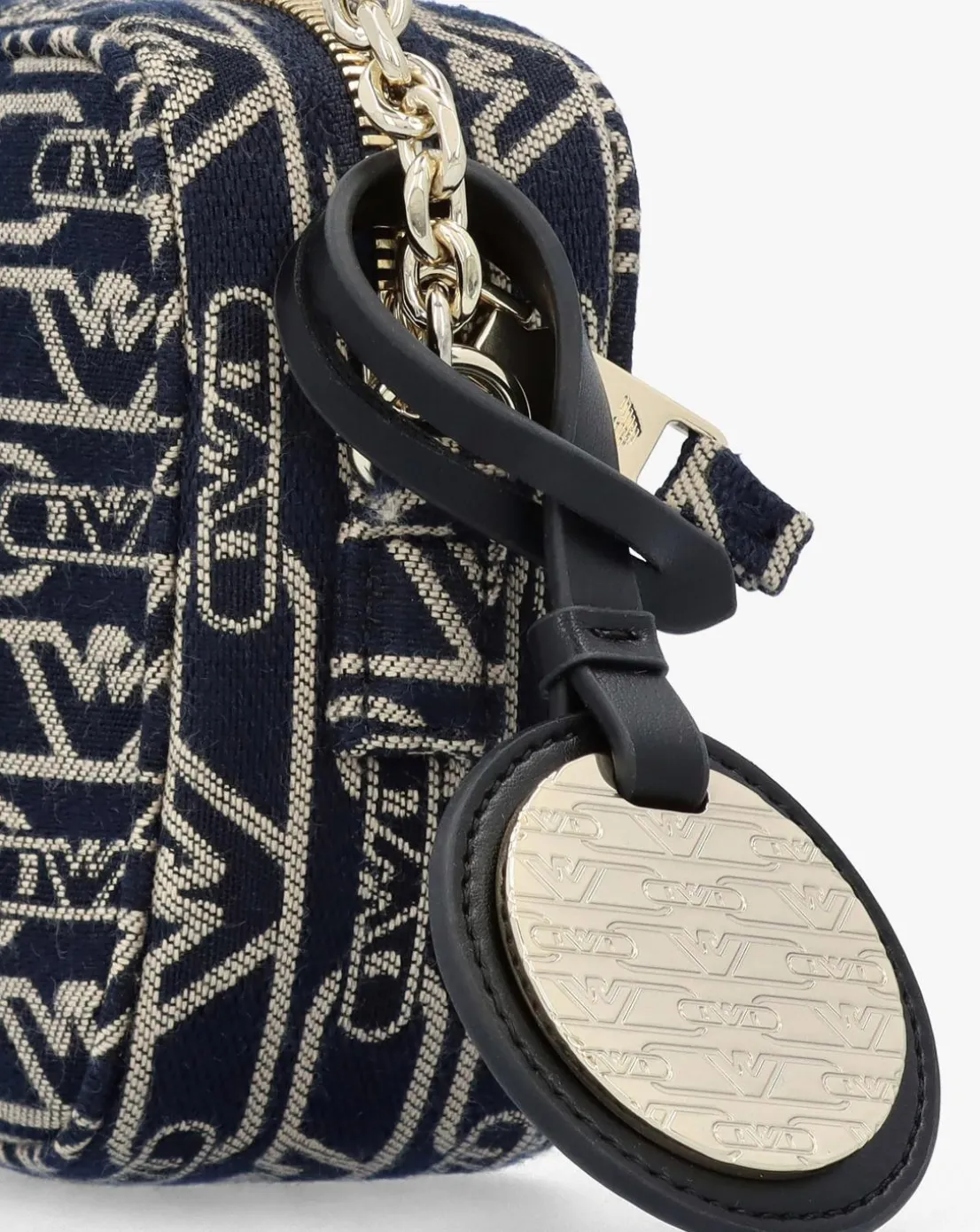Emporio Armani Canvas Jacquard Navy Denim Camera Bag