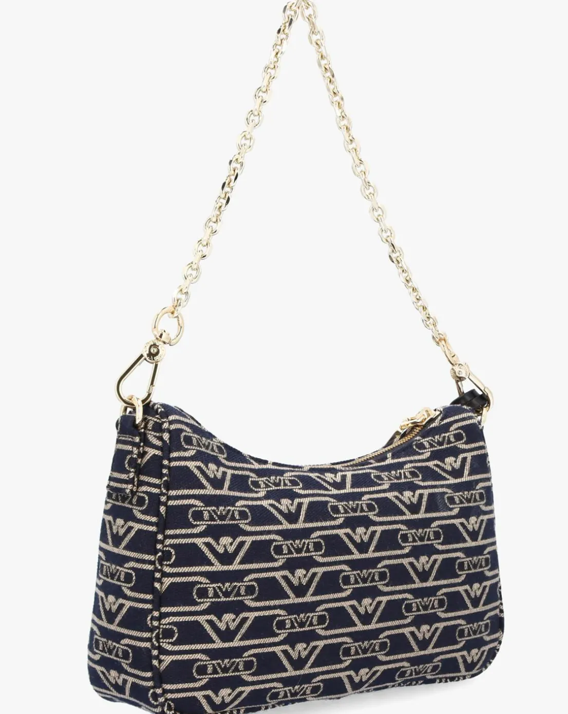 Emporio Armani Canvas Jacquard Navy Denim Baguette Bag