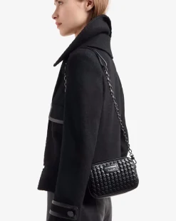 Emporio Armani Interwoven Black Leather Camera Bag