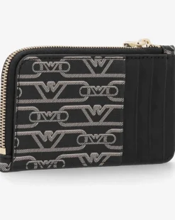 Emporio Armani New Logo Black & Beige Patterned Card Holder