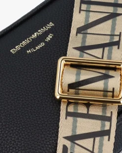 Emporio Armani Piped Black & Silver Camera Bag