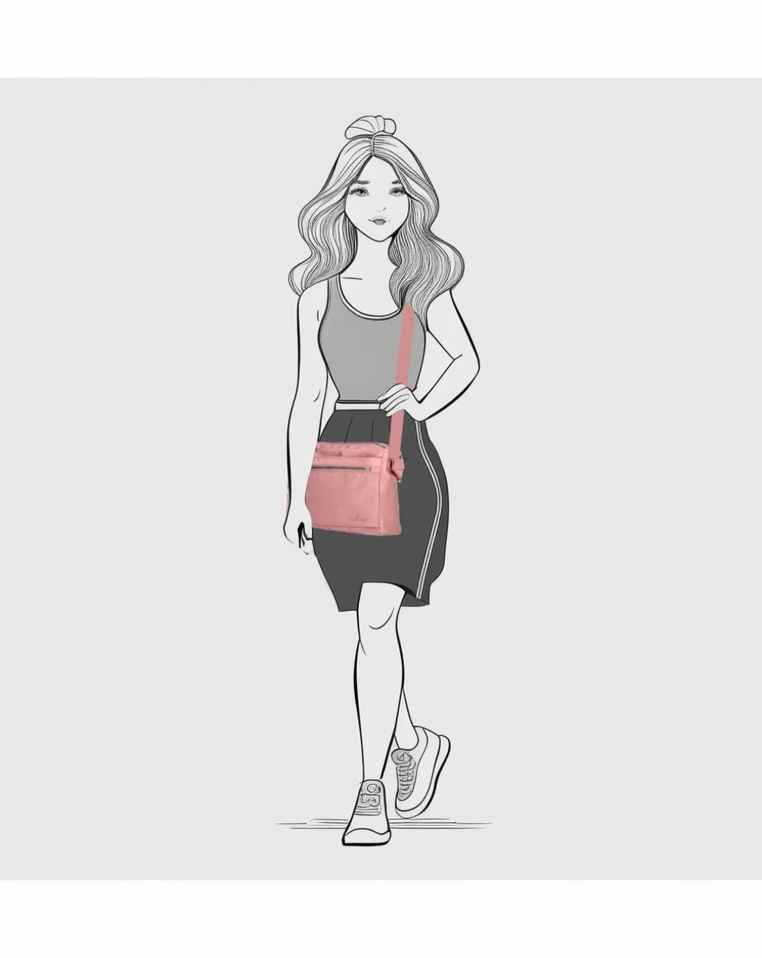 Enrico Benetti Janice Single Handle Glossy Nylon Shoulderbag