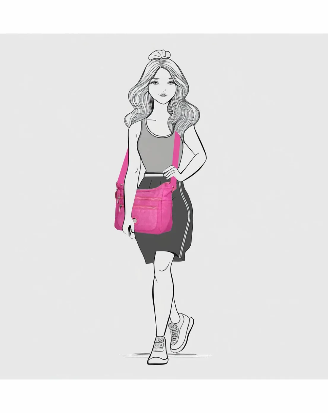 Enrico Benetti Suzie Single Handle Crinkle Nylon Shoulderbag