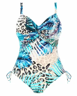 Fantasie Kabini Oasis Twist Front Adjustable Leg Wired Swimsuit