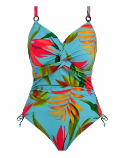Fantasie Pichola Twist Front Adjustable Leg Wired Swimsuit Aqua