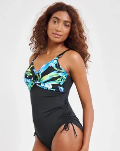 Fantasie Talm Beach Twist Front V Neck Adjustable Leg Swimsuit Black