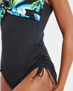Fantasie Talm Beach Twist Front V Neck Adjustable Leg Swimsuit Black
