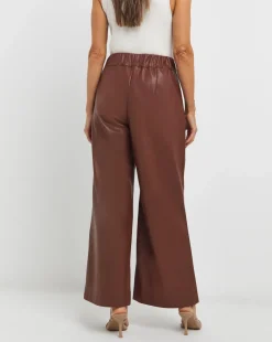 Faux Leather Wide Leg Trouser