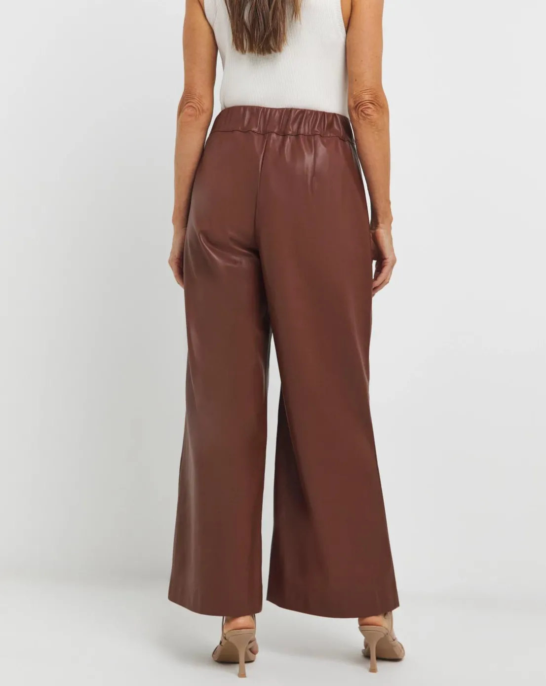 Faux Leather Wide Leg Trouser