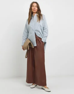 Faux Leather Wide Leg Trouser