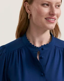 Finery London Balloon Sleeve Cut Out Shirt