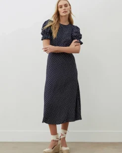 Finery London Polka Dot Midi Dress