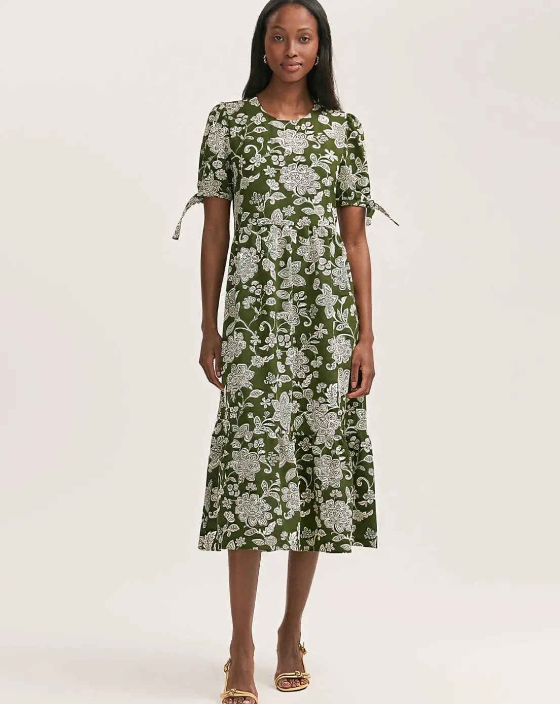 Finery London Tie Sleeve Dress