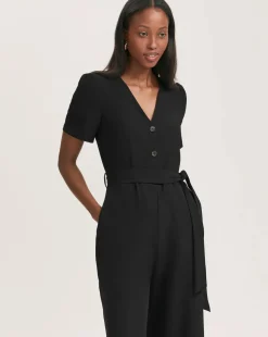 Finery London Tie Waist Culotte Jumpsuit