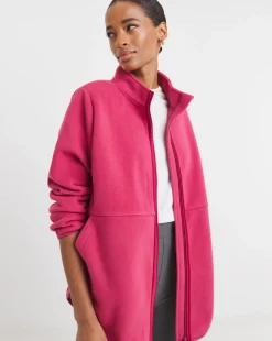 Fleece Longline Zip Through Jacket