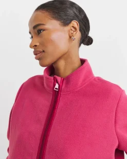 Fleece Longline Zip Through Jacket