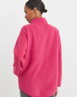 Fleece Longline Zip Through Jacket