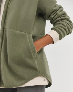 Fleece Longline Zip Through Jacket