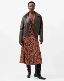 French Connection Becket Leather Military Jacket