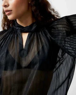 French Connection Beth Lurex Keyhole Top