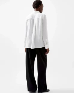 French Connection Chiara Drape Contrast Long Sleeve Shirt