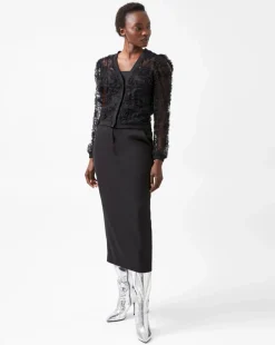 French Connection Sabina Mesh Long Sleeve Shirt