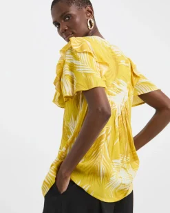 Frill Detail Angel Sleeve Top