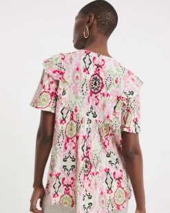 Frill Detail Angel Sleeve Top