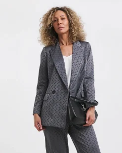 Geo Jaquard Satin DB Blazer