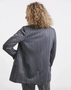 Geo Jaquard Satin DB Blazer