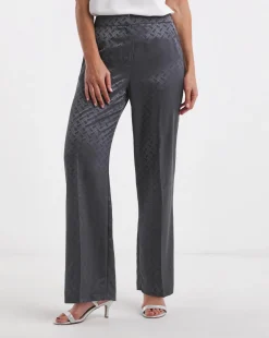 Geo Jaquard Satin Wide Leg Trousers