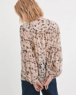 Georgette Blouson Sleeve Tie Detail Blouse