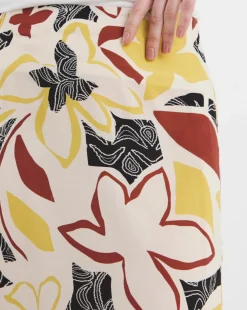 Graphic Print Midi Wrap Skirt
