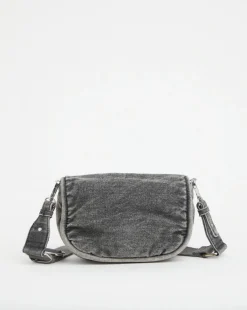 Grey Denim Soft Volume Crossbody Bag
