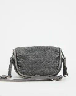 Grey Denim Soft Volume Crossbody Bag